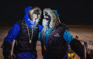 Mike Horn, 53, and Borge Ousland, 57, left Nome, Alaska by sailboat on Aug 25 as part of Horn's attempt to circumnavigate the world via the North and South Poles
