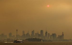 The wildfires have blanketed Sydney - home to more the 5 million people - in smoke and ash for more than a week, turning the daytime sky orange