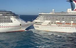Carnival Glory was maneuvering in port Friday morning when the aft of the ship crashed into Carnival Legend, which was already securely docked