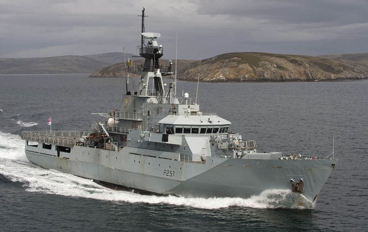 Family and friends of HMS Clyde crew lined the quayside at Portsmouth to welcome the patrol vessel 