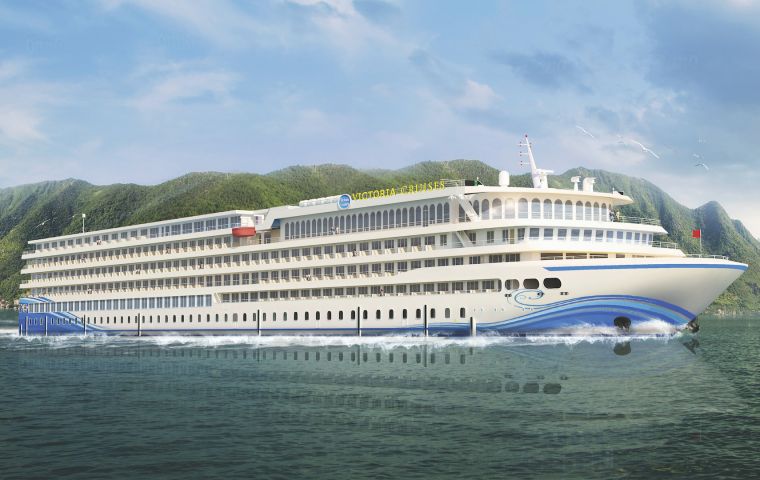 The ship, named Victoria Sabrina, is operated by the New York-based Victoria Cruises and was created in conjunction with nine research and design firms