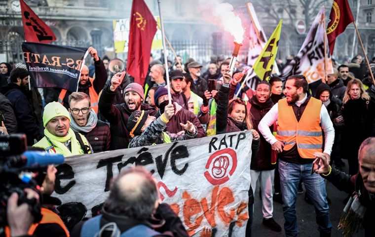 The strike against pension reforms championed by President Emmanuel Macron began on Dec 5 and has seen most of the Paris metro shut down ever since 