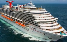 The new Carnival cruise ship is 133,500 gross tons with a guest capacity of 4,008 at double occupancy. She has 15 passenger decks and 1,450 crew members.