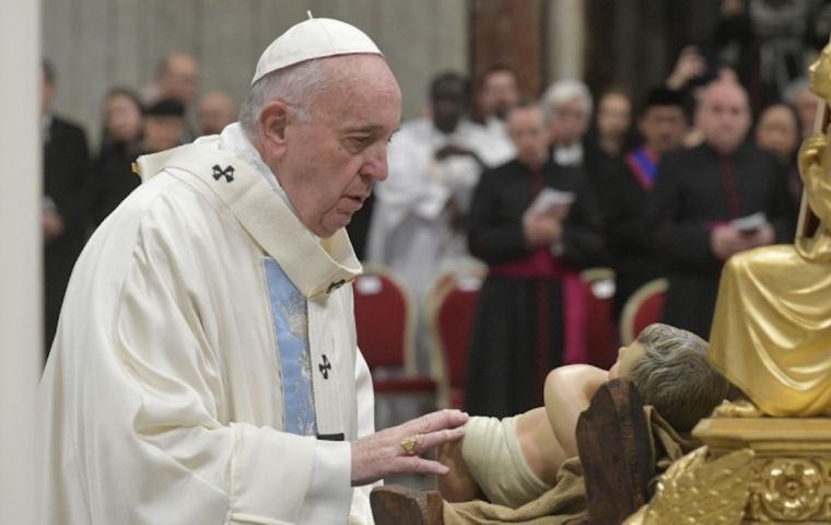 “It happens to me too. I apologize for the bad example given yesterday,” the head of the Catholic church said before celebrating Mass at the Vatican. 