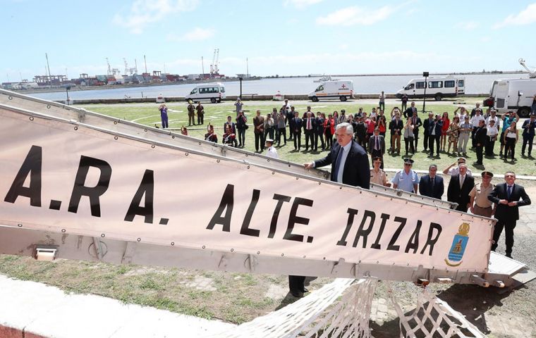 Fernandez headed the ceremony launching the second leg of the Antarctica Summer Campaign, 2019/20 held on board icebreaker ARA Almirante Irizar