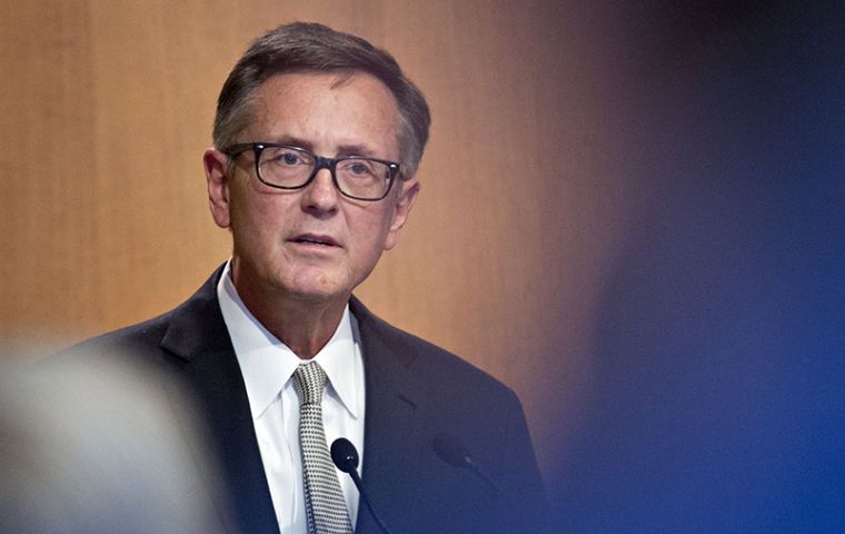 “There are some indications that headwinds to global growth may be beginning to abate,” Richard Clarida said in remarks at a forum in New York