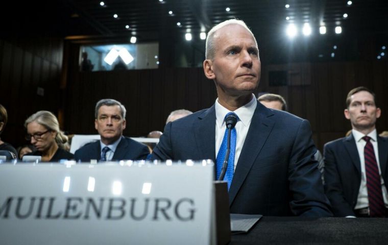 Muilenburg was fired in December as the company failed to contain the fallout from a pair of fatal crashes that halted output of its bestselling 737 MAX jetliner