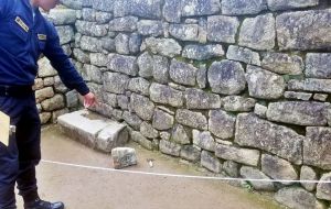 The sixth tourist, 28-year-old Nahuel Gomez, must sign at a local court every 10 days while awaiting trial. He admitted to removing a stone slab from a temple wall