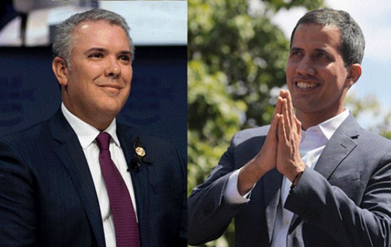 Colombian President Iván Duque welcomed Guaidó in a tweet on Sunday and said he would hold a “working meeting” with him later.