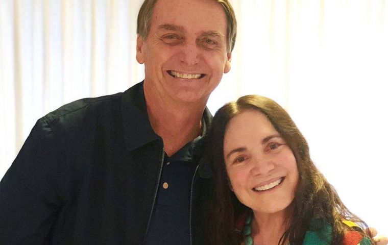 Actress Regina Duarte with president Jair Bolsonaro 