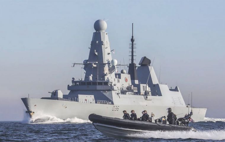 The propulsion system ordered for Type 45 is deemed to struggle in warmer waters, such as those in the Strait of Hormuz, where HMS Defender is patrolling (Pic RN)