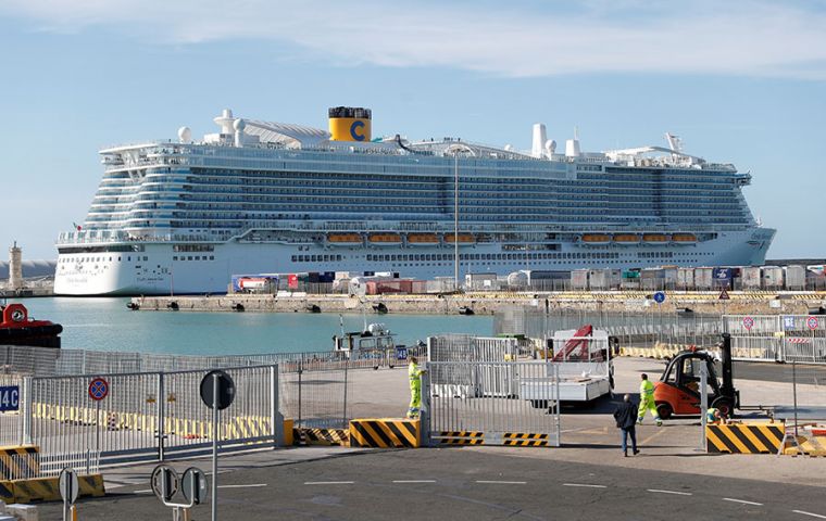 Costa Smeralda, the company's flagship and the fifth-largest cruiser in the world, had sailed in from Palma de Mallorca as part of a one-week trip
