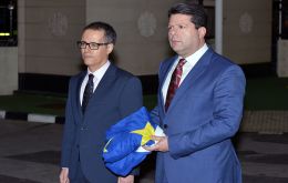 The Chief Minister Fabian Picardo received the EU flag, and the Deputy Chief Minister, Dr Joseph Garcia, who is the Minister for relations with Europe and the Commonwealth, handed over the Commonwealt