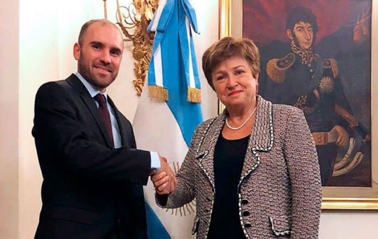 The meeting between Kristalina Georgieva and minister Martin Guzman took place in Rome, ahead of an economists’ conference at the Vatican this Wednesday