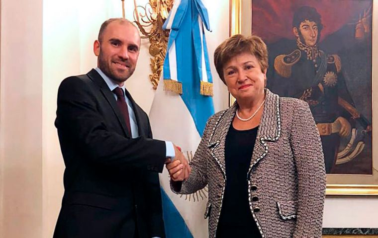 IMF Managing Director Kristalina Georgieva and Argentine Economy Minister Martin Guzman exchanged views at a conference in the Vatican hosted by Francis