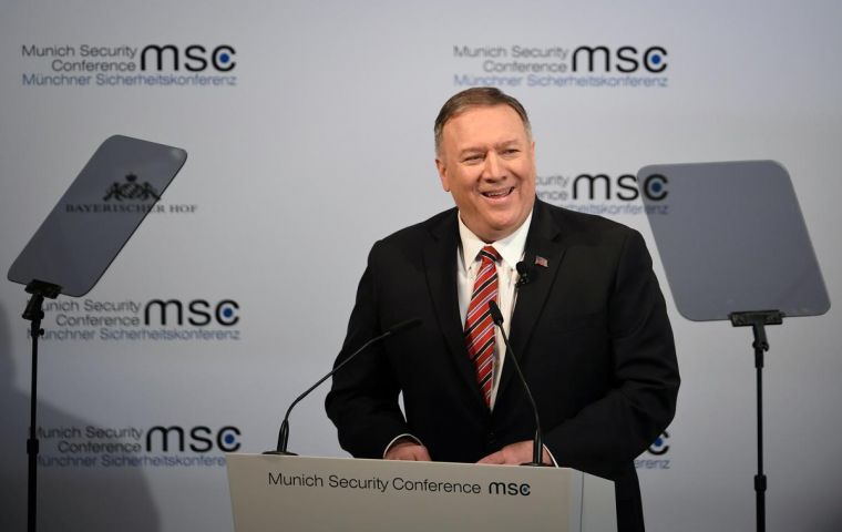 “I'm happy to report that the death of the transatlantic alliance is grossly exaggerated. The West is winning, and we're winning together,” Pompeo said