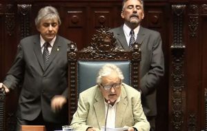 Jose Mujica is interim president of the new General Assembly until March first