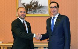 Mnuchin said he had a productive meeting with Argentine Economy Minister Martin Guzman on the sidelines of a meeting of finance officials in Riyadh.