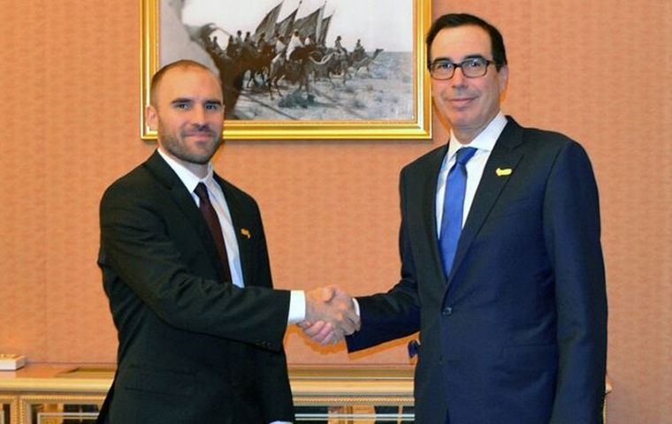 Mnuchin said he had a productive meeting with Argentine Economy Minister Martin Guzman on the sidelines of a meeting of finance officials in Riyadh.