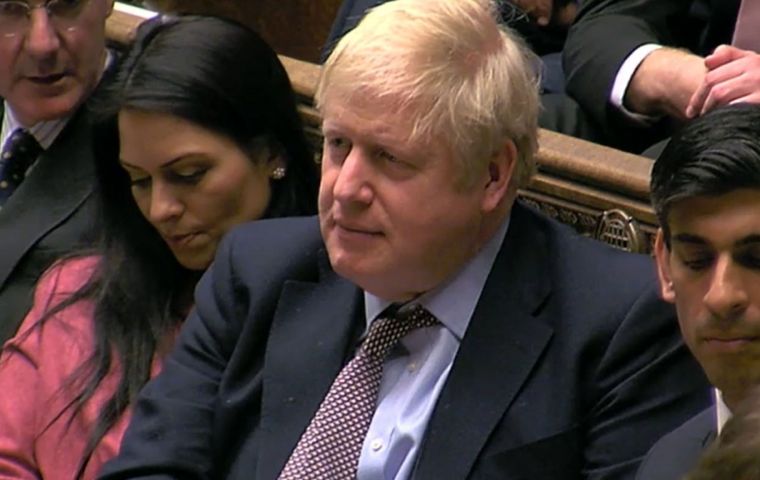 Johnson offered his full support for Patel, a fellow veteran of the Brexit campaign in the 2016 EU referendum, telling MPs she was doing an “outstanding job”.