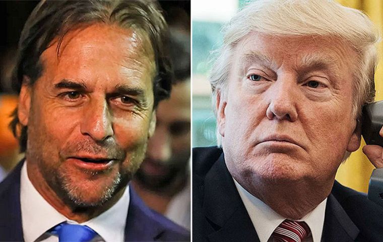 Luis Lacalle Pou had his first contact with US President Donald Trump