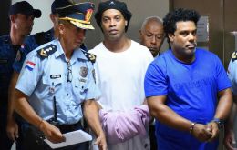 The 39-year-old World Cup winner and his brother Roberto were arrested on Friday, accused of being in possession of fake Paraguayan passports.