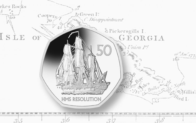 During Knjg George III's reign in 1775, explorer Capt. Cook made the first landing, survey and mapping of South Georgia in the HMS Resolution