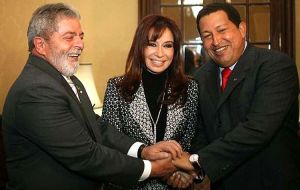 The region at the time had Cristina Fernandez as Argentina's president; Lula da Silva in Brazil; Hugo Chavez in Venezuela; Evo Morales in Bolivia