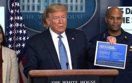 Announcing new guidelines from his coronavirus task force, Trump said people should avoid discretionary travel and not go to bars, restaurants, food courts 