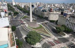 Empty streets in Buenos Aires and Montevideo