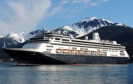 The vessel set off from Buenos Aires on Mar 7. Holland America said in a statement that 13 of the ship's 1,243 passengers and 29 of its 586 crew were ill.