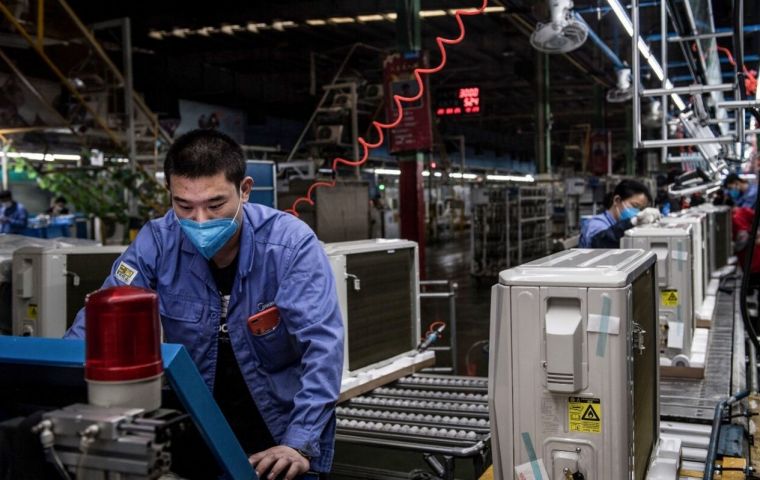 The Purchasing Managers' Index (PMI) rose to 52 in March from the collapse to 35.7 in February, China's National Bureau of Statistics (NBS) said on Tuesday