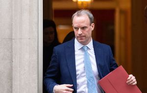 “The PM has asked Foreign Secretary Dominic Raab ... to deputize for him where necessary,” said Downing Street 