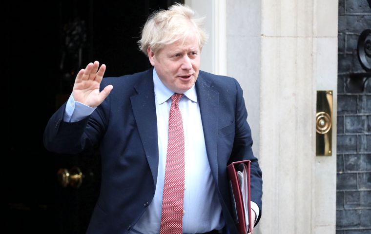 Johnson was admitted to St Thomas' Hospital in central London late on Sunday after suffering persistent coronavirus symptoms, including a high temperature