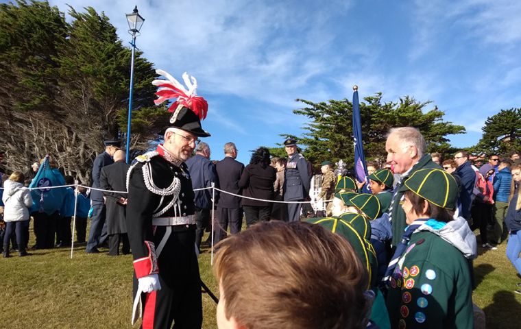 Governor Nigel Phillips during Queen's birthday ceremony on 2018. 