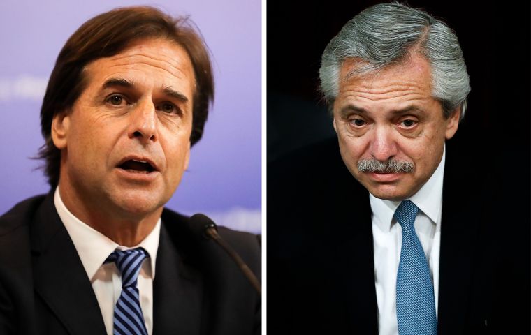 Lacalle Pou told Fernandez that his government's intention is that “Mercosur continues to strengthen”, and thus Uruguay “has the need to keep advancing in the accord negotiations”.