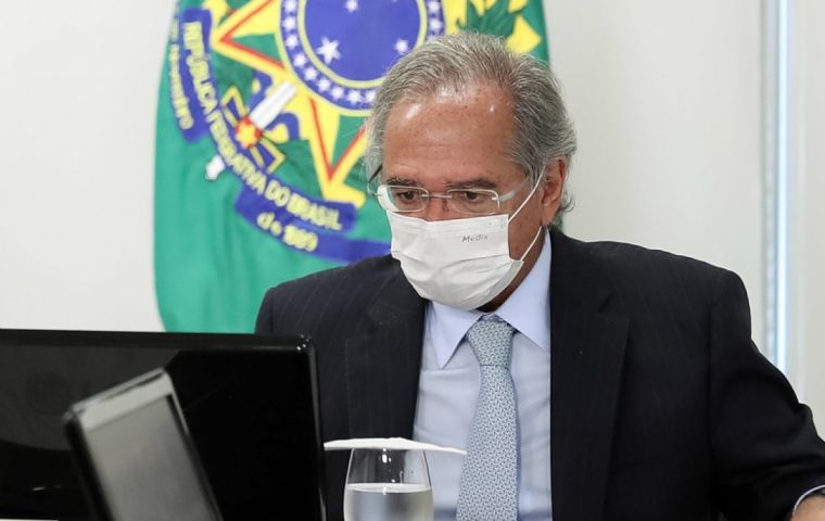 The economy will only return to its pre-crisis levels of December last year by 2022, the ministry said, slower than that suggested by Economy Minister Paulo Guedes. 