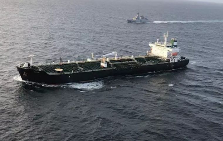 The tanker, named Fortune, reached the country’s waters at around 7:40pm local time (1140 GMT), according to vessel tracking data from Refinitiv Eikon. 