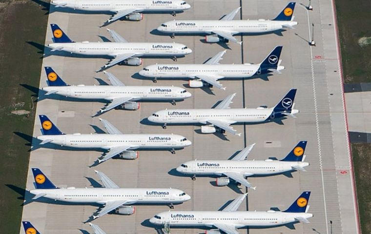 Germany will take a 20% stake in Lufthansa. Germany will buy the new shares at the nominal value of 2.56 Euros apiece, for about 300 million Euros