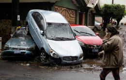 El Salvador bore the brunt of Amanda, which triggered flash floods, landslides and power outages as it ripped into poor Central American states.