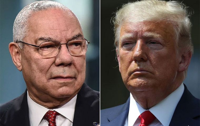 In a scathing comment of Trump, Powell denounced the US president as a danger to democracy whose lies and insults have diminished America in the eyes of the world