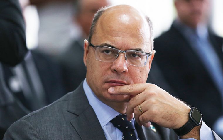 It was one of 14 impeachment motions facing Wilson Witzel, ex ally of President Jair Bolsonaro, who accuses the right wing leader of “political persecution”.