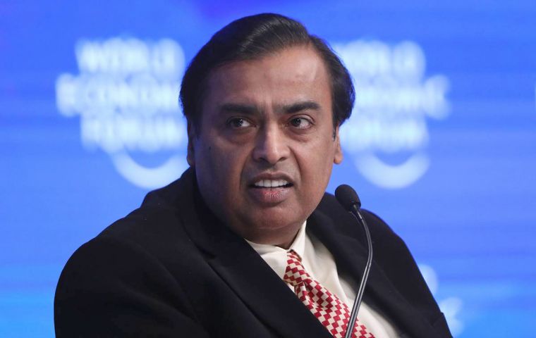 The net worth of Mukesh Ambani, chairman of Reliance Industries, has jumped to US$64.5bn, making him the only Asian tycoon in the exclusive club of the richest
