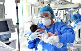The triplets, a girl and two boys, were tested four hours after being born at seven and a half months last week in the central state San Luis Potosi
