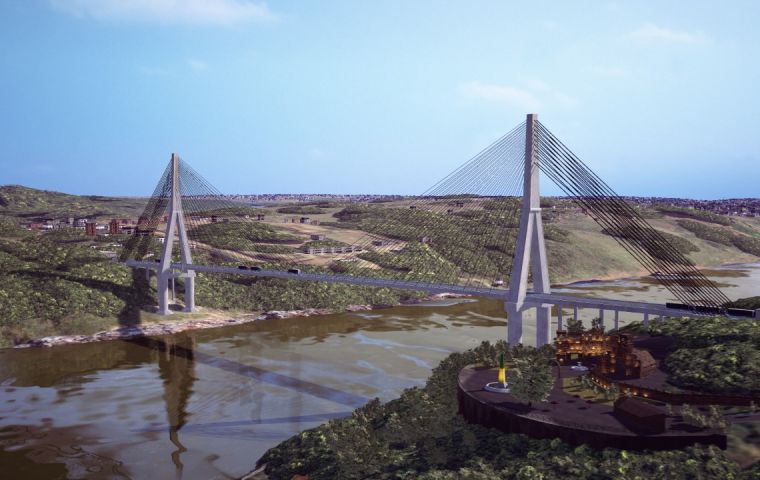 Building the bridge is costing US$84 million, but with 37km of connecting roads it comes with a price tag of over US$ 180 million