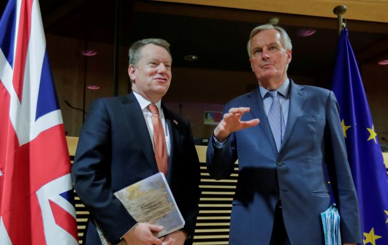 After the teams’ first face-to-face talks in Brussels, UK chief negotiator David Frost and EU counterpart Michel Barnier had intended to meet alone on Friday. 