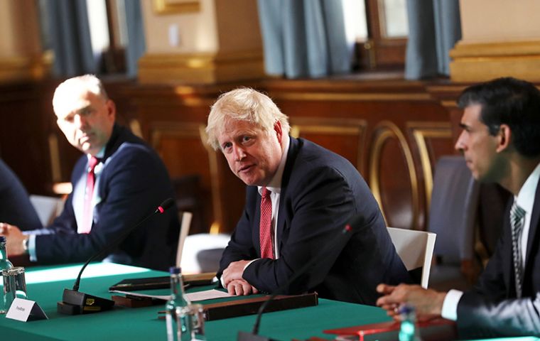 The weekly Cabinet meeting inside Johnson's Downing Street office was ditched when the COVID-19 crisis threatened to run out of control