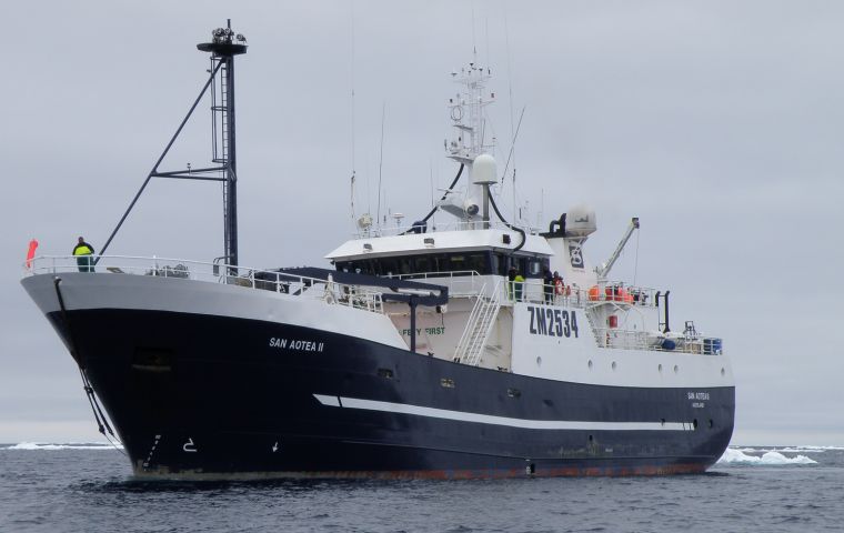 Longliner San Aoetea II was expected to arrive in Timaru on August 1 after a 55-day round trip, but arrived on Friday morning, ahead of schedule