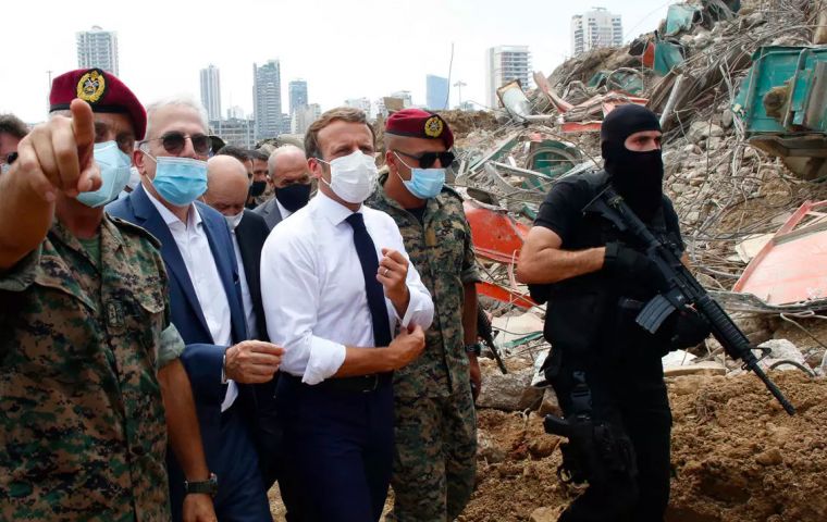 Speaking at a news conference at the end of a dramatic visit to Beirut, Macron called for an international inquiry into the devastating explosion
