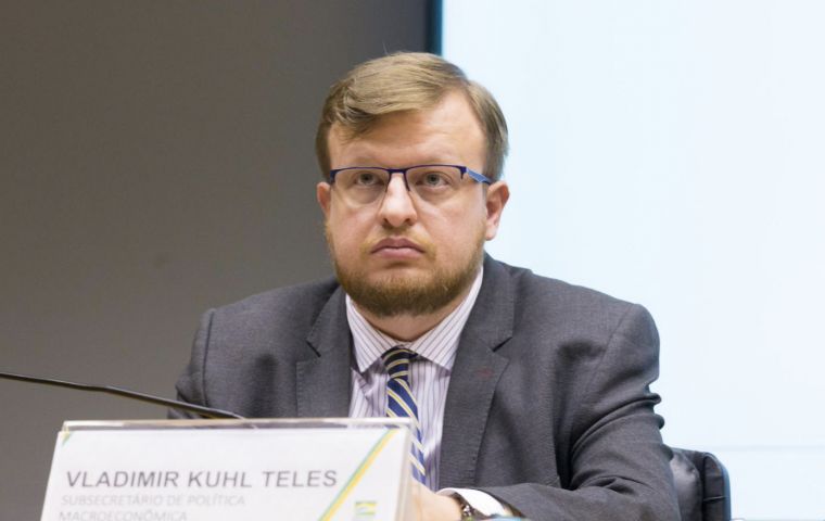 Vladimir Kuhl Teles stepped down last week, the Gazette said, adding that Fausto José Vieira, general coordinator of Economic Forecasts, will replace him.